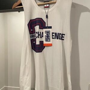 F45 White Sleeveless Challenge Graphic Tee